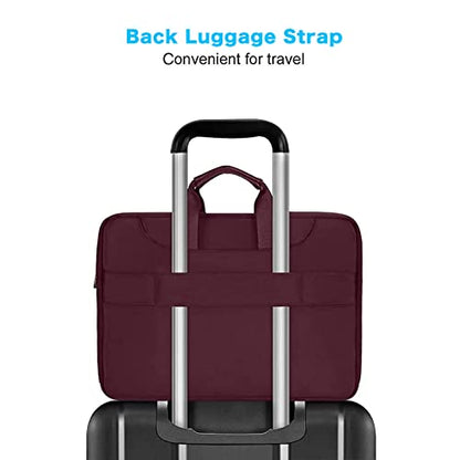 MOSISO 360 Protective Laptop Bag 13.3 inch, 13-14 inch Computer Bag Compatible with MacBook Air 13 inch/Pro 13 inch/Pro 14 inch,HP,Dell,Notebook, Laptop Carrying Case with Strap&Handle, Wine Red - color: Wine Red, size: 13.3 inch
