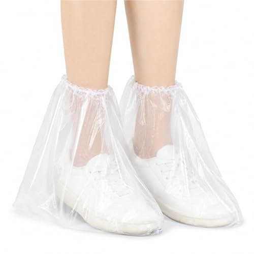 10 Pairs Waterproof Shoe Covers for Rain, Rain Shoe Covers Disposable for Men and Women, Non Slip PE Rain Shoe Covers, Perfect for Outdoor Use, Travel, Farm, Hiking (Transparent)