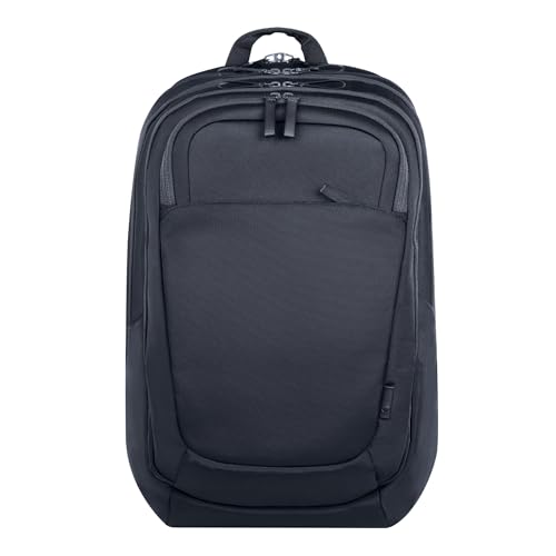 HP 17-Inch Laptop Backpack Travel Plus 30L, Water-Resistant 750D Recycled Plastic, RFID-Blocking Pocket, Anti-Puncture Zippers, Key Fob, Polyester, Blue Graphite, A2CC9AA