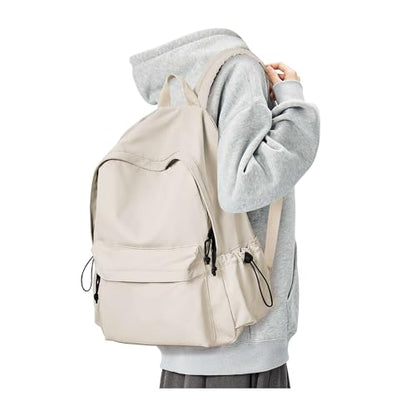 BJLFS White School Backpack for Girls Women, Waterproof High School Book Bag Cute Backpack for Men Teens Boys, Lightweight Mini Classic Basic College Backpack Middle School Back Pack Daypack - color: Small White