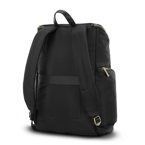Samsonite Mobile Solutions 2 Deluxe Backpack, Laptop & Tablet Backpack with Padded Compartments, Front Zippered Pocket with Organizer, Water Bottle Pockets, StackIt™ Strap, Work & Travel Bag - Black - color: Black