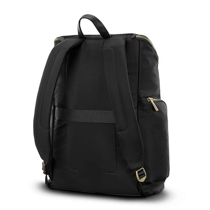 Samsonite Mobile Solutions 2 Deluxe Backpack, Laptop & Tablet Backpack with Padded Compartments, Front Zippered Pocket with Organizer, Water Bottle Pockets, StackIt™ Strap, Work & Travel Bag - Black - color: Black