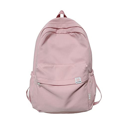 YFGBCX Cute Aesthetic Backpack for Women Solid Color Backpacks Lightweight Classic Backpack for Women Laptop Backpacks - color: Pink