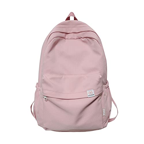 YFGBCX Cute Aesthetic Backpack for Women Solid Color Backpacks Lightweight Classic Backpack for Women Laptop Backpacks - color: Pink