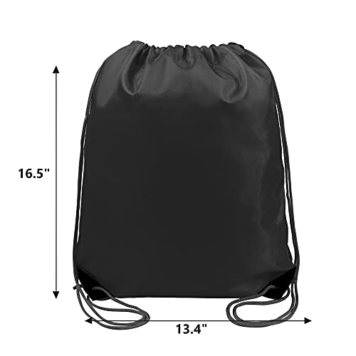 BeeGreen Drawstring Backpack Bags 20,30,50 Packs Reflective String Bags for Gym Sport Trip Cinch Sack DIY for Women Men - color: Black