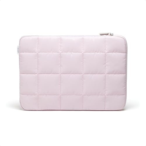 U Brands Nylon Puffy Zipping Large Laptop Sleeve, 10.5" x 15" Sleeve, MacBook Bag, Cover for MacBook Pro, MacBook Air, Chromebook, HP Computer, Petal Pink - color: Petal Pink, size: Large