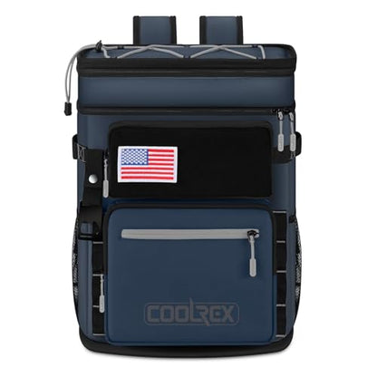 Large Backpack Cooler 36 Can Cooler Backpack with 2 Insulated Compartments Leak Proof Waterproof Travel Backpack, Camping Beach Picnic Lunch Thermal Bag for Women and Men - color: Navy