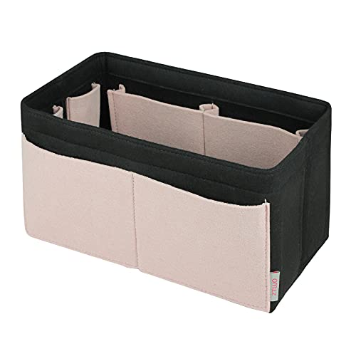 ZTUJO Felt Purse Organizer, Multi Pocket Bag in Bag Organizer For Tote & Handbag Shaper, Speedy 30, Speedy 35 and Speedy 40 - color: Beige and Black, size: Large