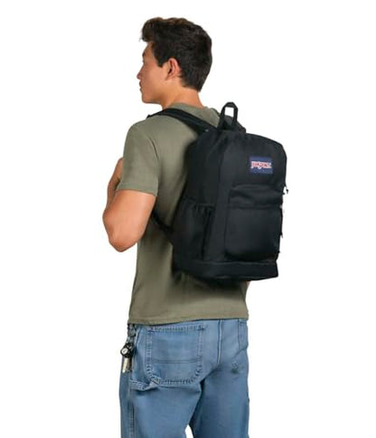 JanSport Cross Town Plus Backpack - Large Main Compartment, Side Water Bottle Pocket, 15-Inch Padded Laptop Sleeve - Black - color: Black