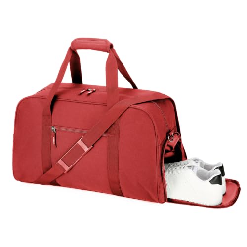 Searock 45L Gym Bag for Men & Women with Shoe Compartment - color: Red, size: 21 x 10 x 13″ (Medium)