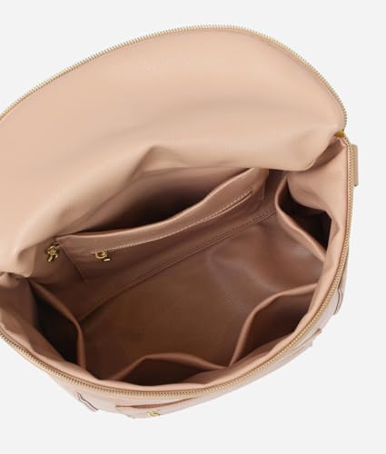 FAWN DESIGN The Original Diaper Bag, Faux Leather Diaper Bag Backpack, Vegan Leather, Large Capacity Baby Bag for Mom - color: Warm Blush