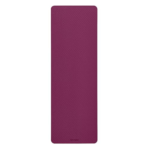 Retrospec Zuma Yoga Mat | 1/2 Inch Thick Non Slip Workout Mat | TPE Exercise Mat for Yoga, Pilates & Stretching | 72x24in - color: Boysenberry