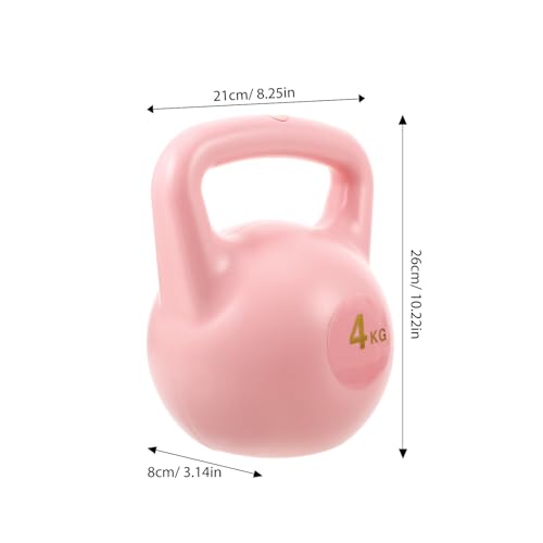 Water Fillable Kettlebell 4kg Pink Dual Handle Yoga Kettle Bell Portable Home Fitness Equipment Strength Training Dumbbell for Women Workout
