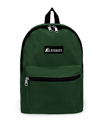 Everest Luggage Basic Backpack, Dark Green, Medium - color: Dark Green