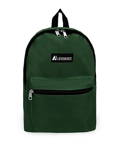 Everest Luggage Basic Backpack, Dark Green, Medium - color: Dark Green