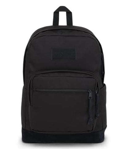 JanSport Right Pack Backpack - Durable Daypack with Padded 15" Laptop Sleeve, Spacious Main Compartment & Integrated Water Bottle Pocket, Monochrome Black - color: Monochrome Black