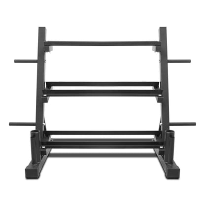 PENSUN Dumbbell Rack – 3 Tier Adjustable Weight Storage Stand with Side Barbell Plate Holder – Multi Purpose Home Gym Organizer for Dumbbells, Kettlebells, Barbell - color: Standard - 1200 LBS