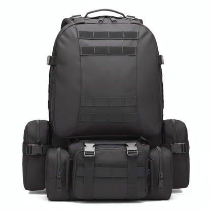 Military Tactical Backpack for Men 60L Waterproof Bug Out Bag Survival Rucksack Go Bag Emergency Molle System Army 3 Day Assault Pack for Hiking Hunting Camping Black - color: Black