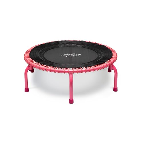 JumpSport 350 PRO 39 Inch Fitness Trampoline Indoor Rebounder Cardio Workout Equipment 300 lb Capacity - color: Black