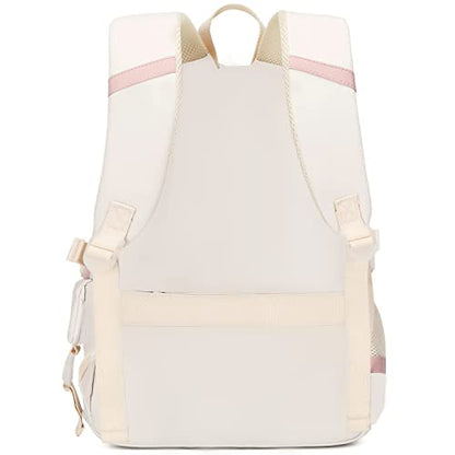 Classic Diamond School Backpack for Girls Laptop Backpack Cute Bookbag Kawaii College Backpack School Backpacks for Teens Girls Student (White) - color: White