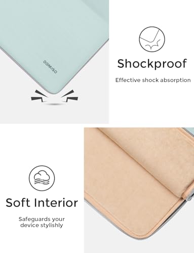 DOMISO 14 inch Laptop Case Sleeve Protective Cover Compatible with 15 inch MacBook Air M4 M3 M2,MacBook Pro,14-15 inch HP Dell ASUS Lenovo Chromebook,Waterproof Computer Cases Bag,Mint Green - color: Mint Green, size: 14" Laptop/15" for mac book