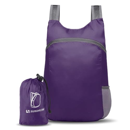 20L Hiking-Daypack Lightweight Foldable Travel Packable Backpack for Camping Cycling Outdoor,Purple - color: Purple