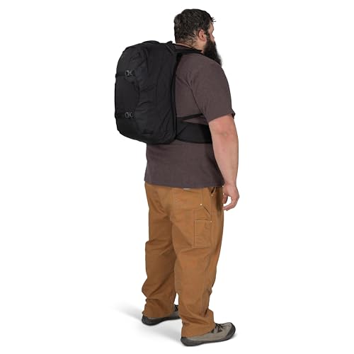 Osprey Farpoint 40L Men's Travel Backpack - Carry On Bag with Laptop Sleeve and Toiletry Pocket, Black, Extended Fit - color: Black, style: 40l - Extended Fit