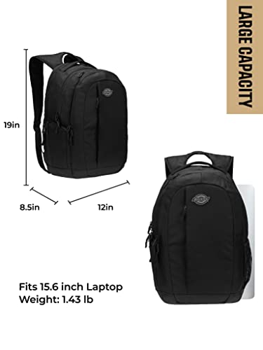 Dickies Laptop Backpack, Water Resistant College Computer Bag, Fits 15.6 Inch Notebook - color: Black