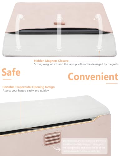 HYZUO 13.3-14 Inch Laptop Sleeve Case Bag with Adjustable Stand for MacBook Pro 14 M5/M4/M3/M2/M1 Pro/Max A3426 A3427 2026-2021, MacBook Air/Pro 13.3, 13.8-13.5 Surface Laptop, Apricot - color: Apricot, size: 13.3-14 Inch