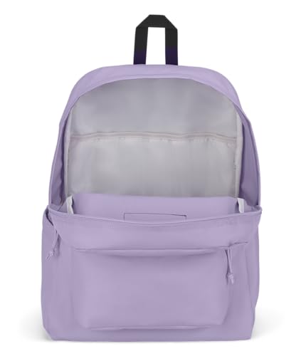 JanSport SuperBreak Plus Backpack with Padded 15-inch Laptop Sleeve and Integrated Bottle Pocket - Spacious and Durable Daypack for Work and Travel - Pastel Lilac - color: Pastel Lilac