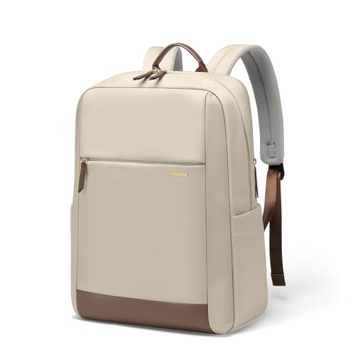 Laptop Backpack for Women - Business Travel Anti Theft Laptop Bag Backpack Water Resistant College Computer Backpacks for Men Women Fits 15.6 Inch Notebook (Apricot) - color: Apricot, size: 15.6 Inch