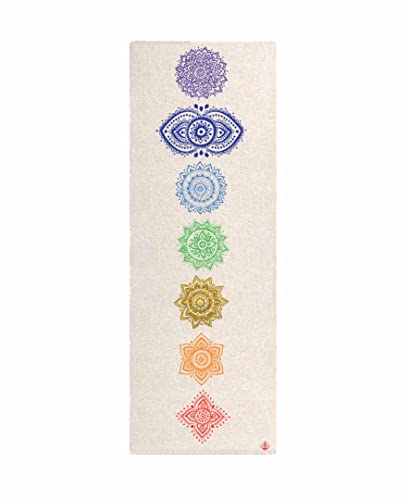 Shakti Warrior Pro Hemp Mat - Artist Designed, Premium Printed Eco-Friendly Non-Slip mat, Great for Regular & Hot Yoga, Pilates, Workouts 72 inch x 24 inch x 3mm Thick - color: Chakra