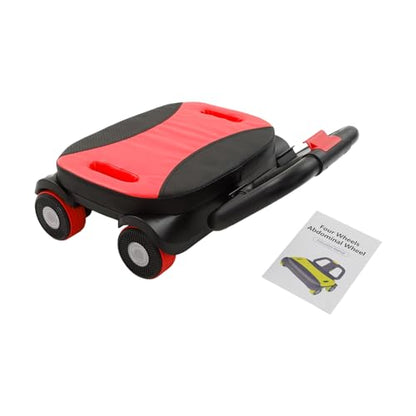 Ab Wheel Roller, 4-Wheel Abdominal Roller with Elbow Support - color: Red