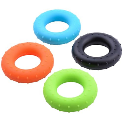 Didiseaon 4pcs Hand Grip Strengtheners Set, Multi-functional Silicone Finger Exercising Rings with 30-60lb Resistance, Hand Grip Trainers for Fitness, Rehabilitation, and Muscle Training