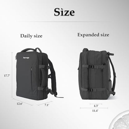 Travel Backpack, Expandable Large Capacity Business Work, Water Repellent Carry On Daypack with USB Charging Port, Fit 17 Inch Laptop, Bag for Men and Women, Black - color: Black