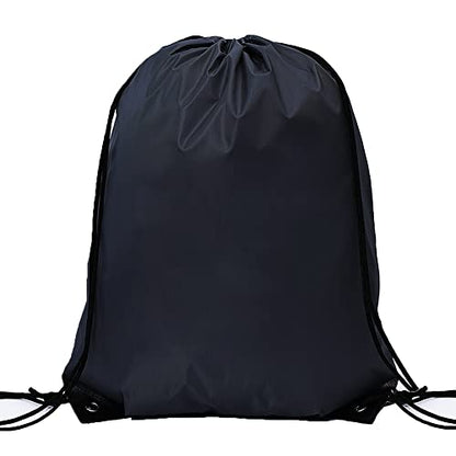 Bulk Drawstring Bags, Polyester Draw String Bags, Gym Sports Cinch Bag Drawstring Backpack for Women Men - color: Black