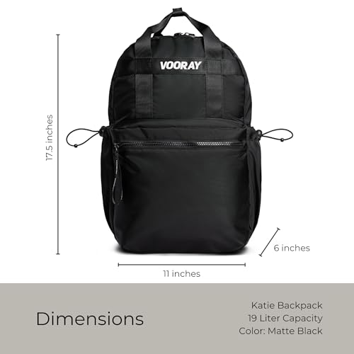 VOORAY 19L Katie Backpack, Large - Travel, Gym & Sports Backpack - color: Matte Black