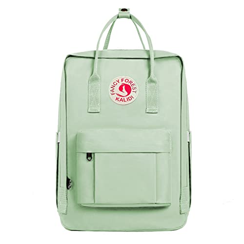 KALIDI Casual Laptop Backpack 15 Inches Classic Camping Rucksack Travel Outdoor Square Daypack College Hiking Gym Bag, Light Green - color: Light Green