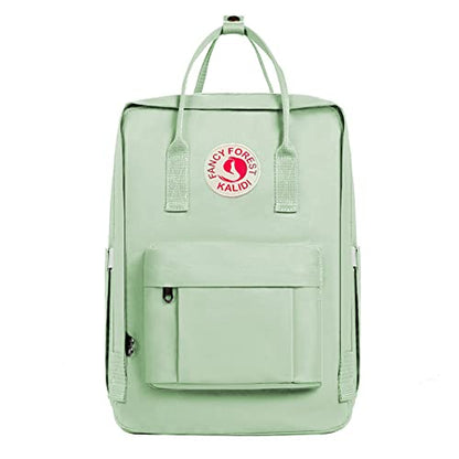 KALIDI Casual Laptop Backpack 15 Inches Classic Camping Rucksack Travel Outdoor Square Daypack College Hiking Gym Bag, Light Green - color: Light Green
