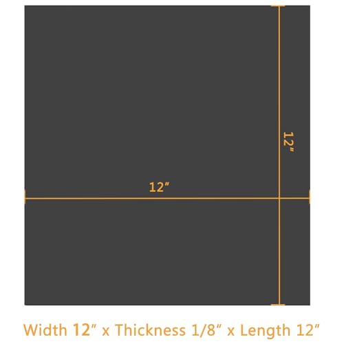HooTown Solid Rubber Sheets Strips, 12” Wide x 1/8" Thick x 12” Long Neoprene Rubber Rolls Perfect for DIY Gasket Material, Sealing, Liner, Shield, Padding, Mat for Weather Stripping, No Adhesive - size: 12” Wide x 12” Long, style: 1/8" Thick