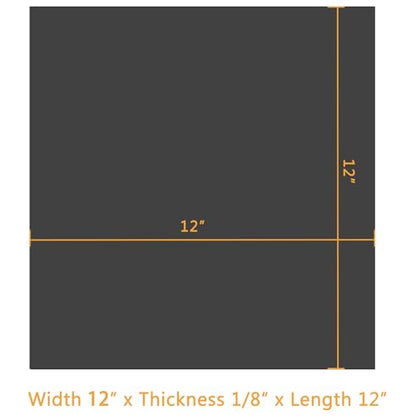 HooTown Solid Rubber Sheets Strips, 12” Wide x 1/8" Thick x 12” Long Neoprene Rubber Rolls Perfect for DIY Gasket Material, Sealing, Liner, Shield, Padding, Mat for Weather Stripping, No Adhesive - size: 12” Wide x 12” Long, style: 1/8" Thick