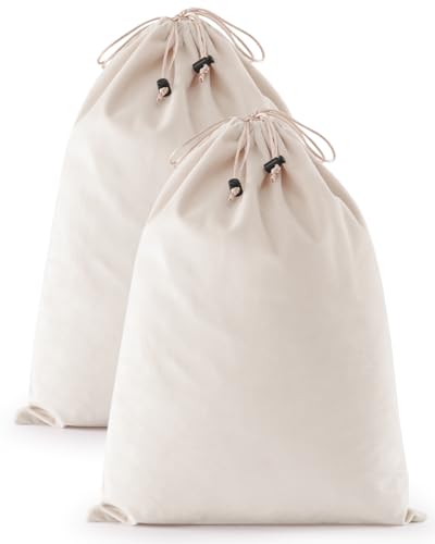 2 Pcs Shoe Bags for Travel, Dust Velvet Bags, Beige, 17.3x12.6 Inch | Washable & Reusable Travel Shoe Bags, Dustproof Shoe Bags with Drawstring Closure, Suitable for Travel, Home Storage - color: Beige, size: 17.3"x12.6"