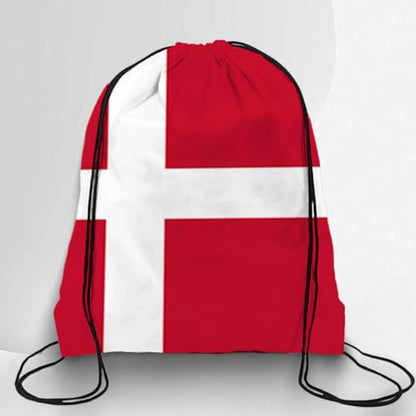 TREBIN 2026 Soccer Cup Drawstring Backpack, Soccer Gym Bag in National Flag Colors, Sports Bag Sackpack Cinch Bag (Denmark Fan) - color: Denmark Fan