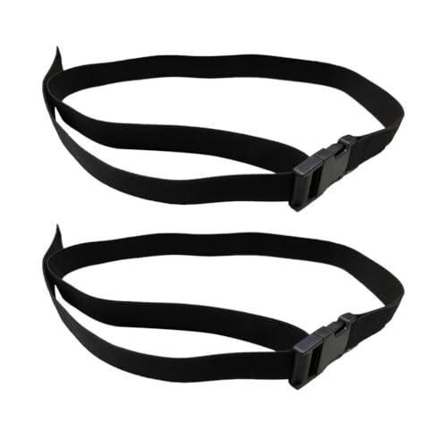 Pack of 2 Golf Trolley Webbing Straps with Buckle, Adjustable Cord Belts Nylon Webbing Strap for Backpack Laggage, Black