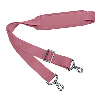 MOSISO 56 inch Shoulder Strap, Adjustable Thick Soft Universal Replacement Non-Slip Fit Padded with Metal Swivel Hooks for Laptop Shoulder Bag/Laptop Messenger Bag/Crossbody Bag, Dusty Rose - color: Dusty Rose