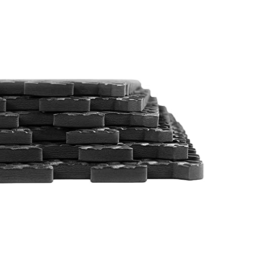 Xspec 3/8" Thick 100 sq. ft. (25 pcs) Gym EVA Foam Floor Mats (24" x 24") | Steel Pattern, Black - style: Steel Pattern-Black
