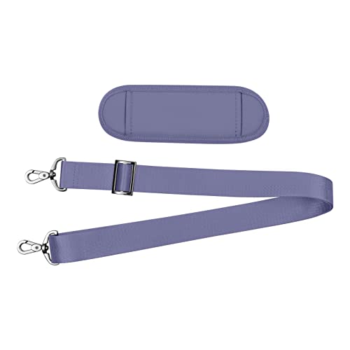 MOSISO 56 inch Shoulder Strap, Adjustable Thick Soft Universal Replacement Non-Slip Fit Padded with Metal Swivel Hooks for Laptop Shoulder Bag/Laptop Messenger Bag/Crossbody Bag, Lavender Gray - color: Lavender Gray