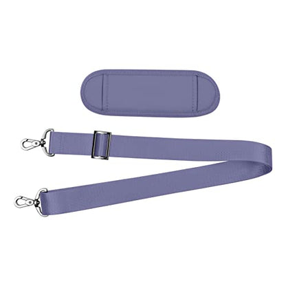 MOSISO 56 inch Shoulder Strap, Adjustable Thick Soft Universal Replacement Non-Slip Fit Padded with Metal Swivel Hooks for Laptop Shoulder Bag/Laptop Messenger Bag/Crossbody Bag, Lavender Gray - color: Lavender Gray