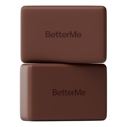BetterMe Yoga Blocks Set of 2 – High Density Foam Yoga Blocks for Stretching, Pilates & Workouts – Lightweight Non-Slip Exercise Blocks for Flexibility & Balance - color: Chocolate Brown