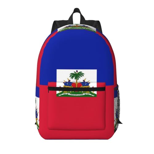 MZERSE Office Commuter Backpack Haitian Flag, Laptop Bag, Lightweight Water Resistant Daypack for Work and Travel - color: Pattern (1105)